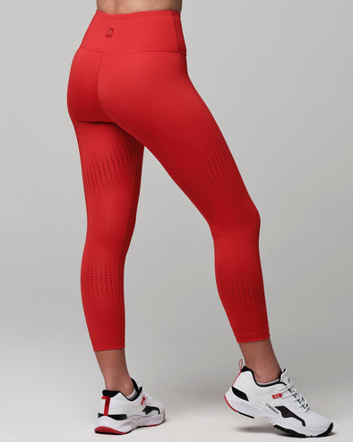 Warm Up High Waisted Crop Leggings - Really Red-Y S1B000024