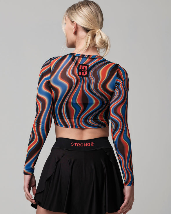 Strong Over Everything Long Sleeve Crop Top - MULTI S1T000044