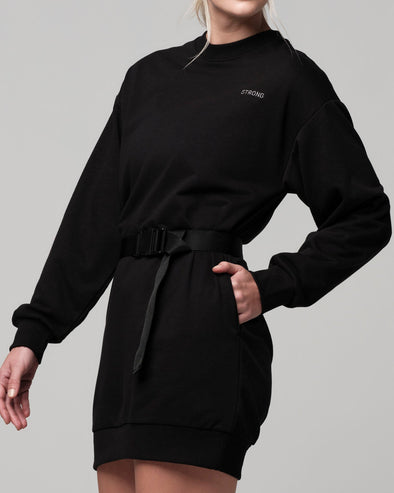 STRONG iD Sweatshirt Dress - BOLD BLACK S1T000045