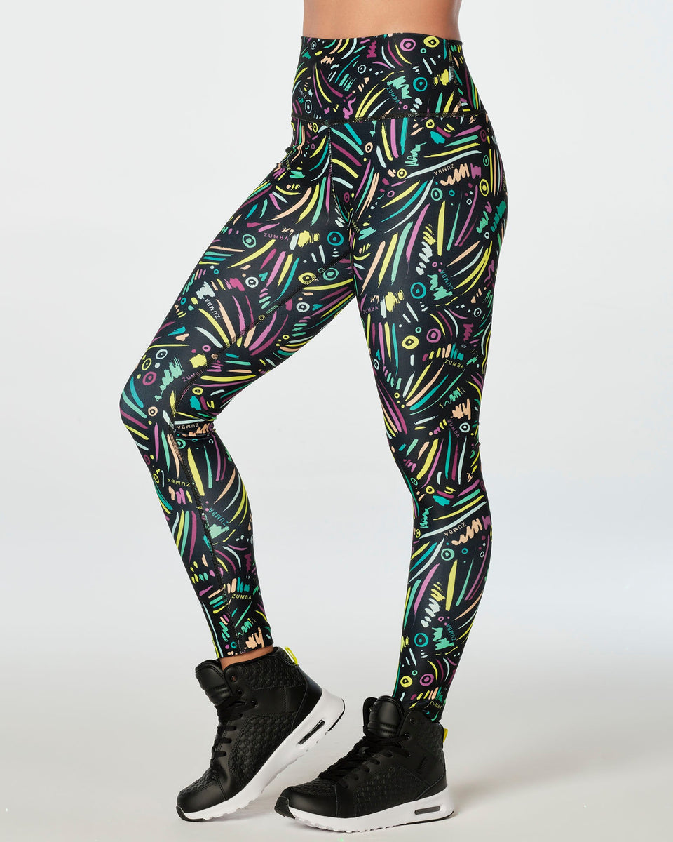 Zumba Transform High Waisted Ankle Leggings - Bold Black