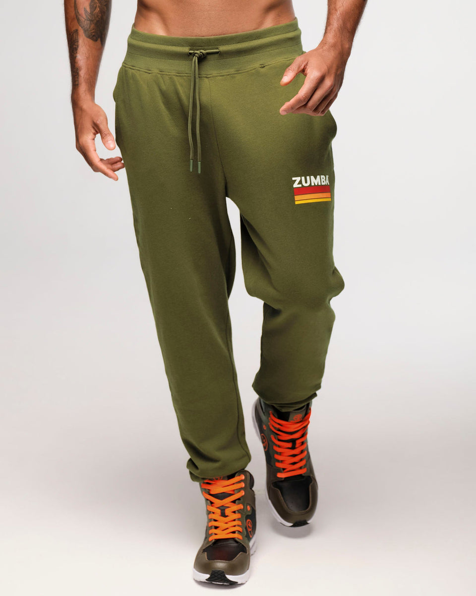 Zumba Explore High Rise Crop Joggers - Bold Black / Olive