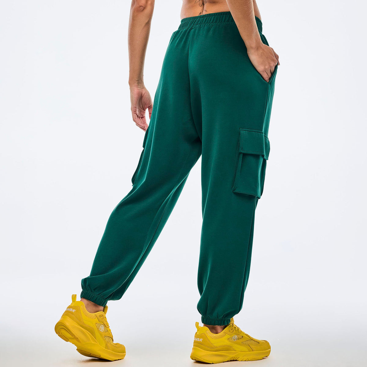 タイムセール　ZUMBA パンツ　正規品 Apres Zumba Modal Slouch Cargo Pants With Belt - Teal Tango
