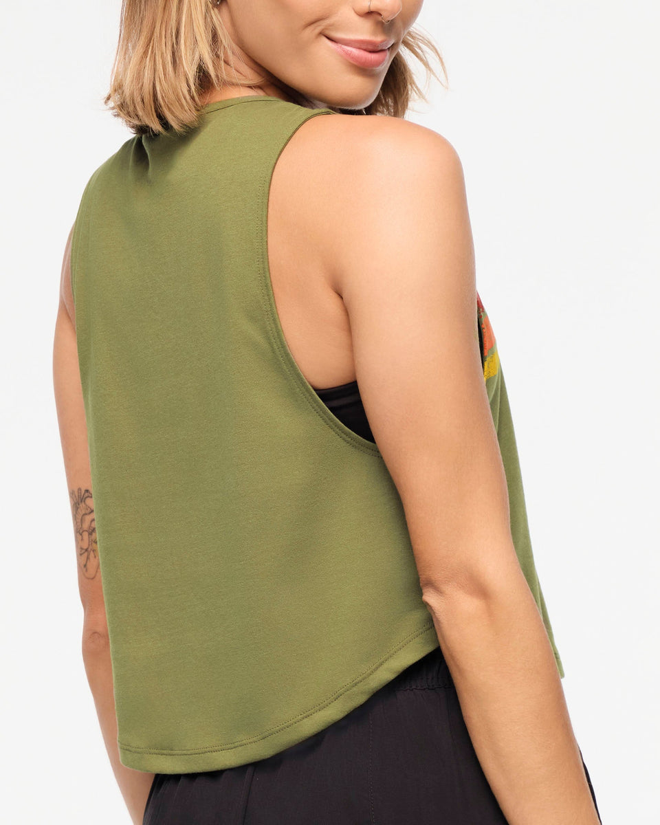 Zumba Explore Round Hem Muscle Tank - Bold Black / Olive You