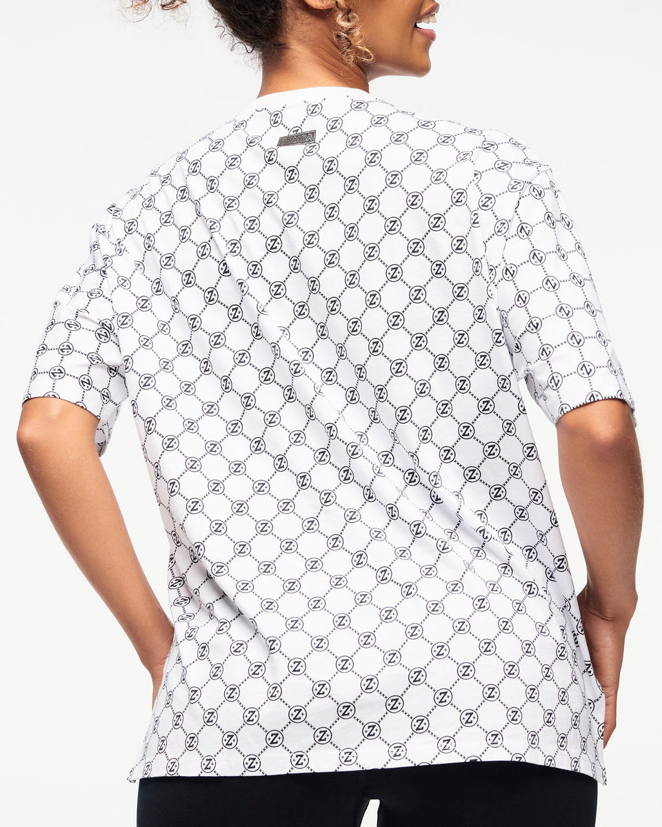 Zumba Runway Boxy Top With Side Slits - Wear It Out White