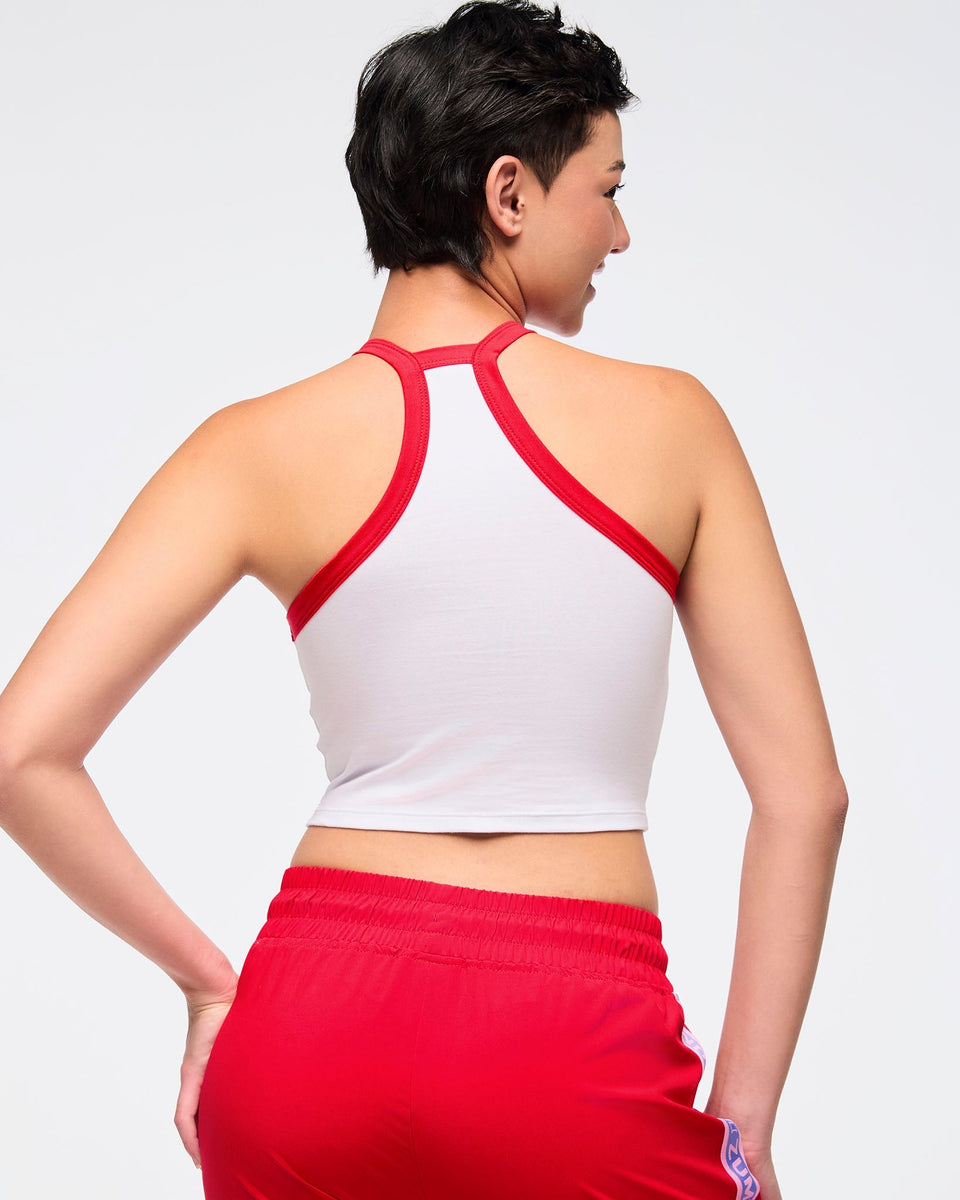 ズンバ Zumba Love High Neck Crop Cami Tank Wear It Out White Zumba Love High Neck Crop Cami Tank – Zumba Wear | STRONG iD