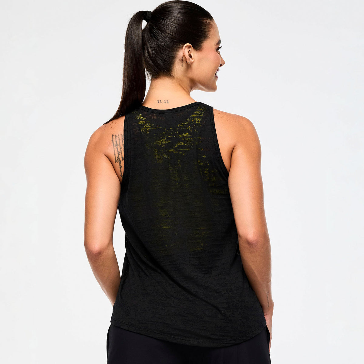 Victory High Low Tank - Bold Black / Wear It Out White