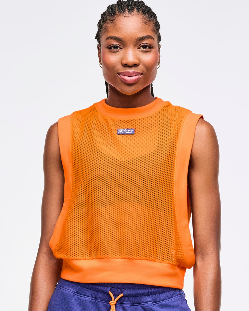 Zumba Libre Mesh Tank - Orange Punch / Bold Black Z1T000943