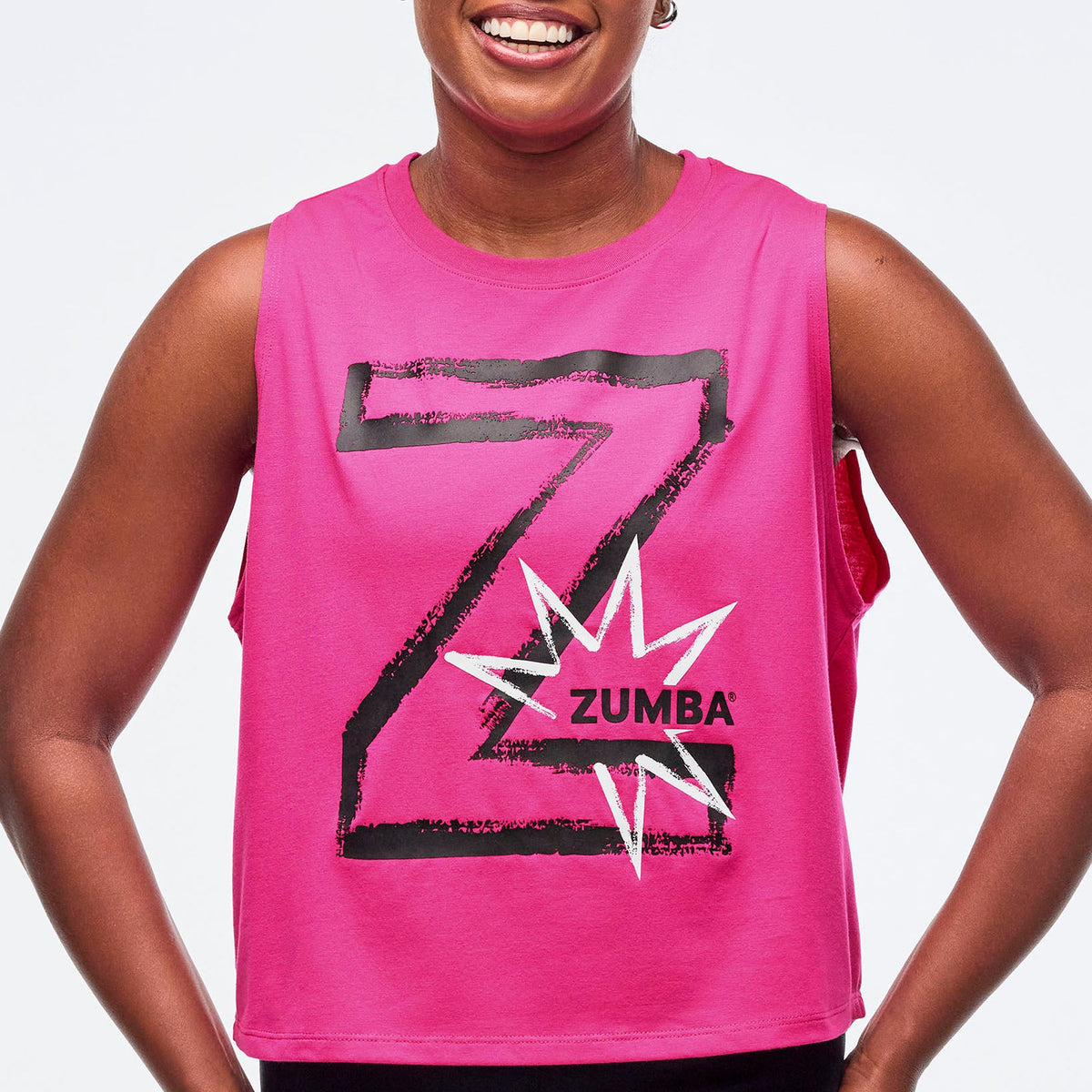 Sizzlin' Loose Muscle Tank - Shocking Pink / Soft Navy