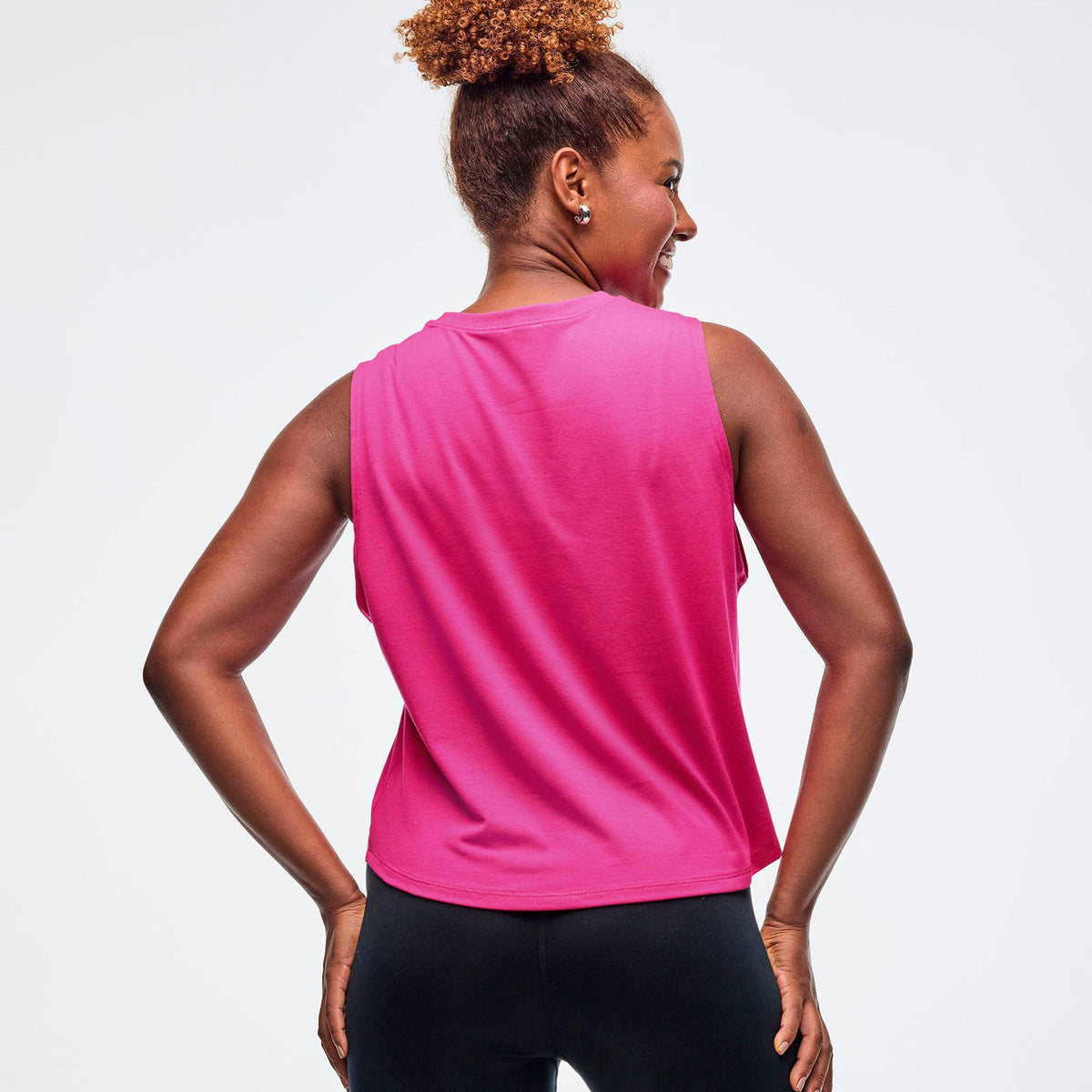 Sizzlin' Loose Muscle Tank - Shocking Pink / Soft Navy