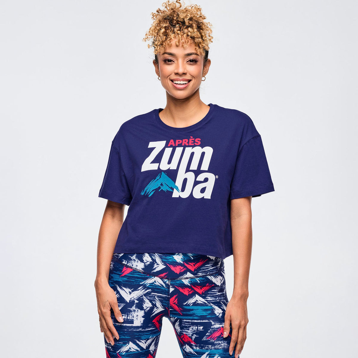 Apres Zumba Crew Neck Crop Top - Soft Navy Z1T001022 – Natysports
