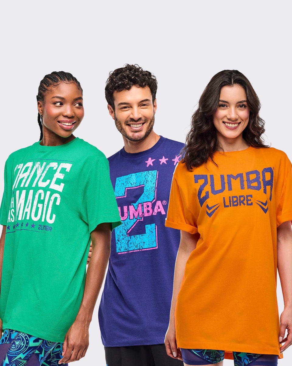 Zumba Libre Tees 12PK - Green / Purple / Orange Z3A000276 – Natysports