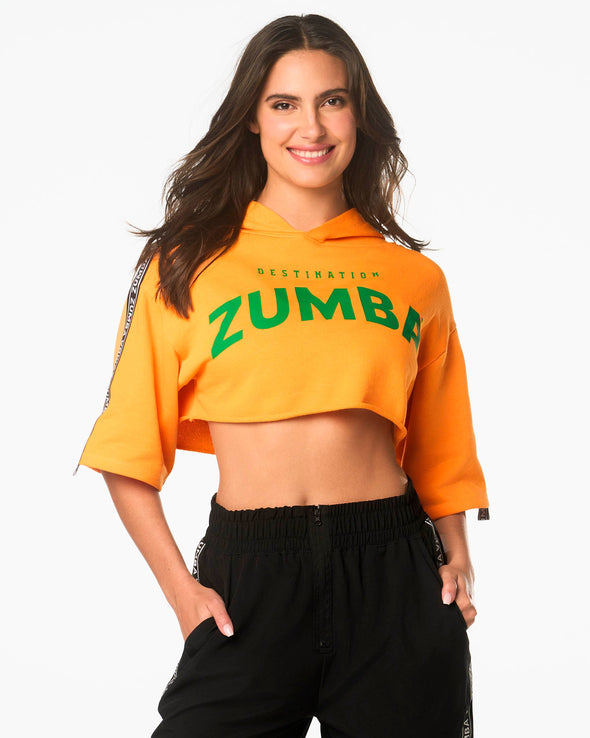 Destination Zumba Ultra Crop Top - Bold Black / Oh Orange Z1T000322