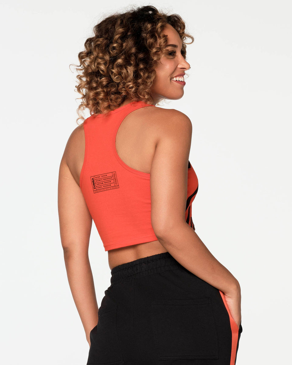 Zumba Happy Crop Racerback - Red Hot Z1T000331