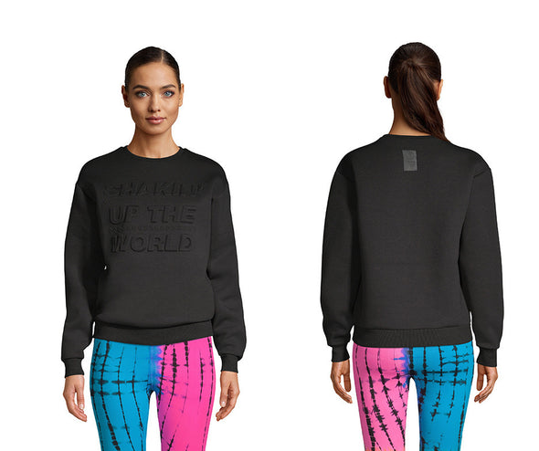 Zumba Shakin Up The World Sweatshirt - Bold Black Z1T02153 size XS