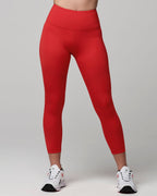 Warm Up High Waisted Crop Leggings - Really Red-Y S1B000024