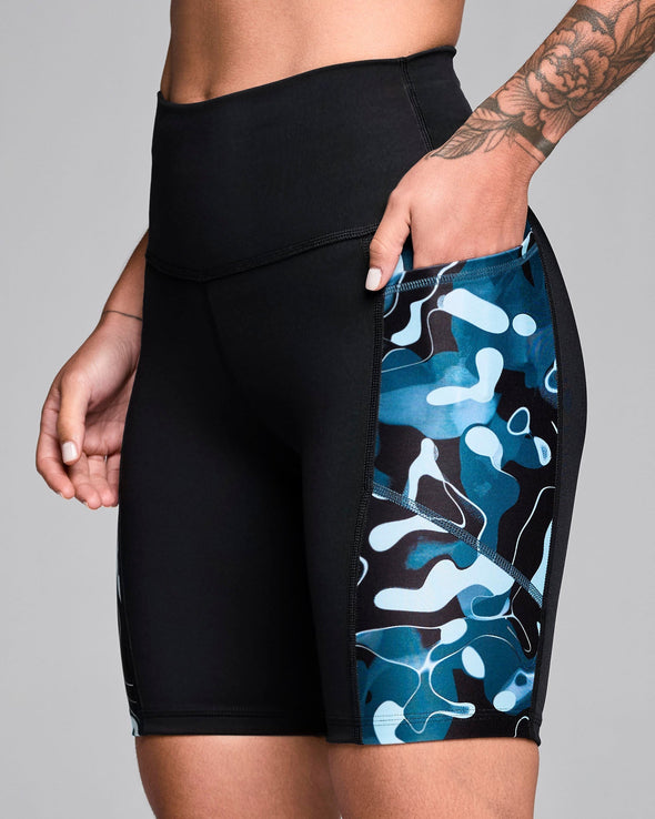 STRONG iD High Waisted Biker Shorts With Pockets -Bold Black S1B000057