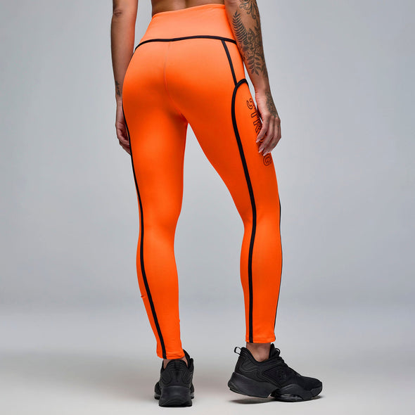STRONG iD High Waisted Ankle Legging With Strapping - Orange S1B000065