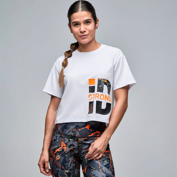 STRONG iD Boxy Top With Mesh Back - Wear It Out White S1T000101