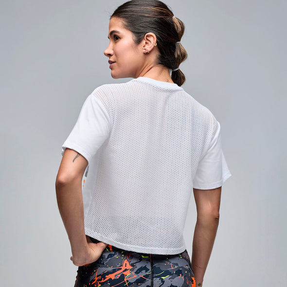 STRONG iD Boxy Top With Mesh Back - Wear It Out White S1T000101