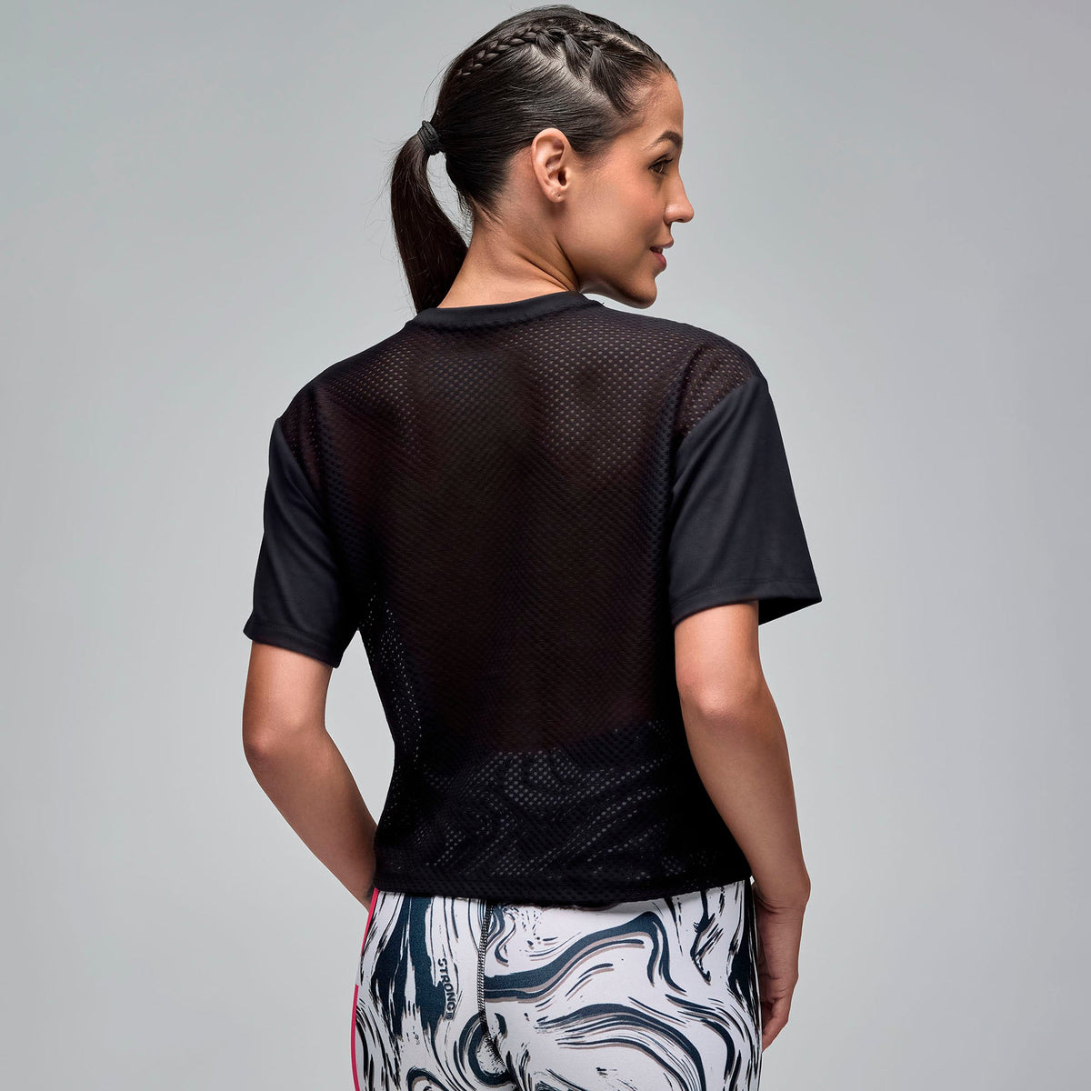 STRONG iD Boxy Top W Mesh Back - White / Black S1T000116
