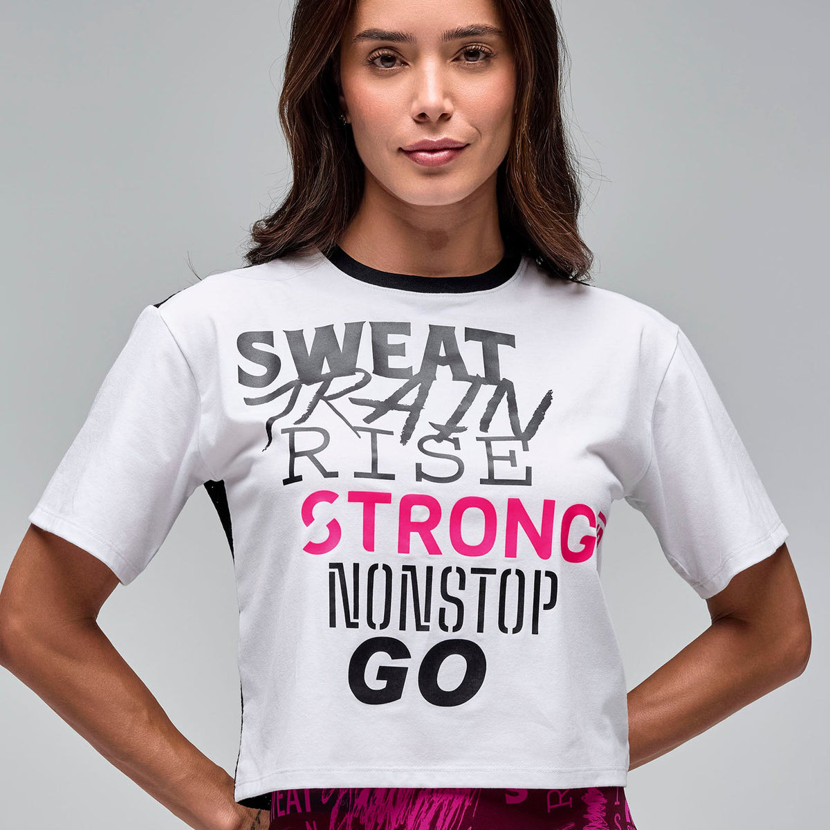 STRONG iD Boxy Top W Mesh Back - White / Black S1T000116