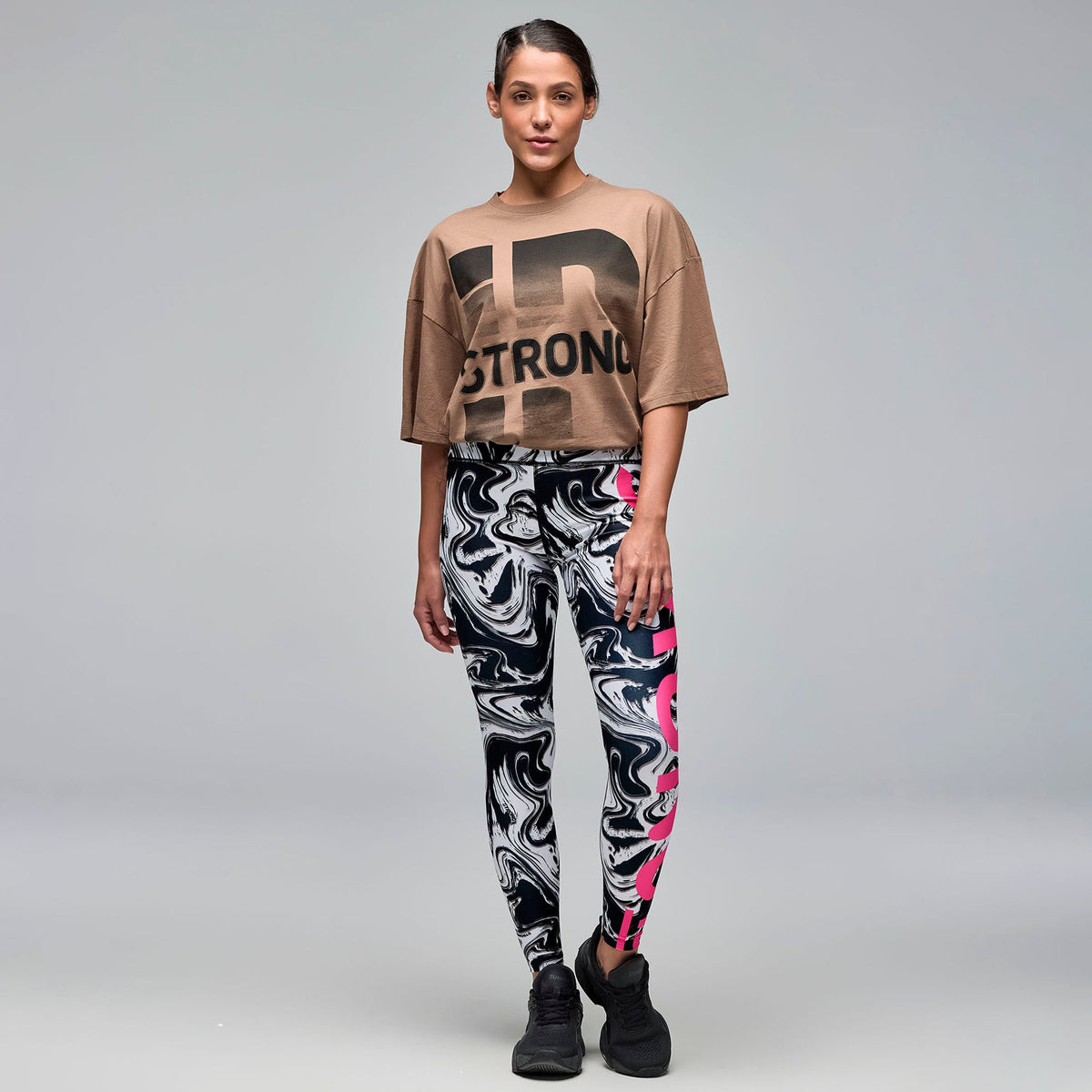 STRONG iD Oversized Tee - Dark Burgundy / Bark S1T000117