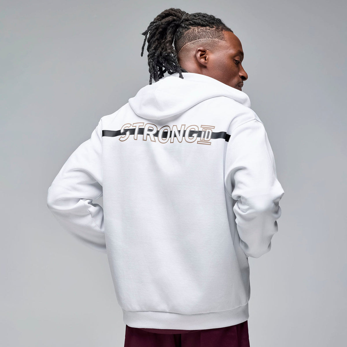 STRONG iD Zip Up Hoodie -  Wear It Out White S1T000118