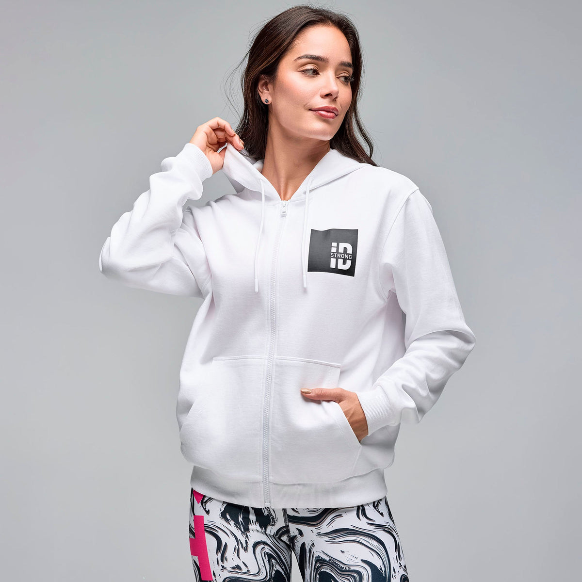 STRONG iD Zip Up Hoodie -  Wear It Out White S1T000118