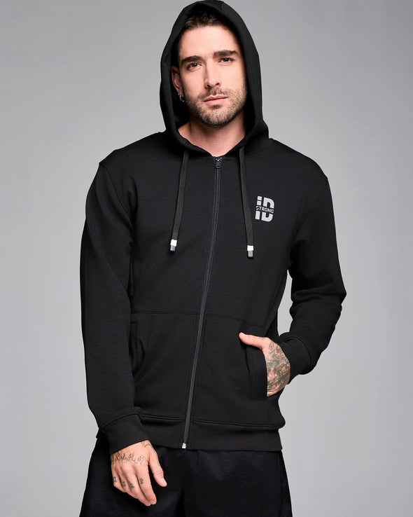 Strong iD Zip-Up Hoodie -Bold Black S2T000017