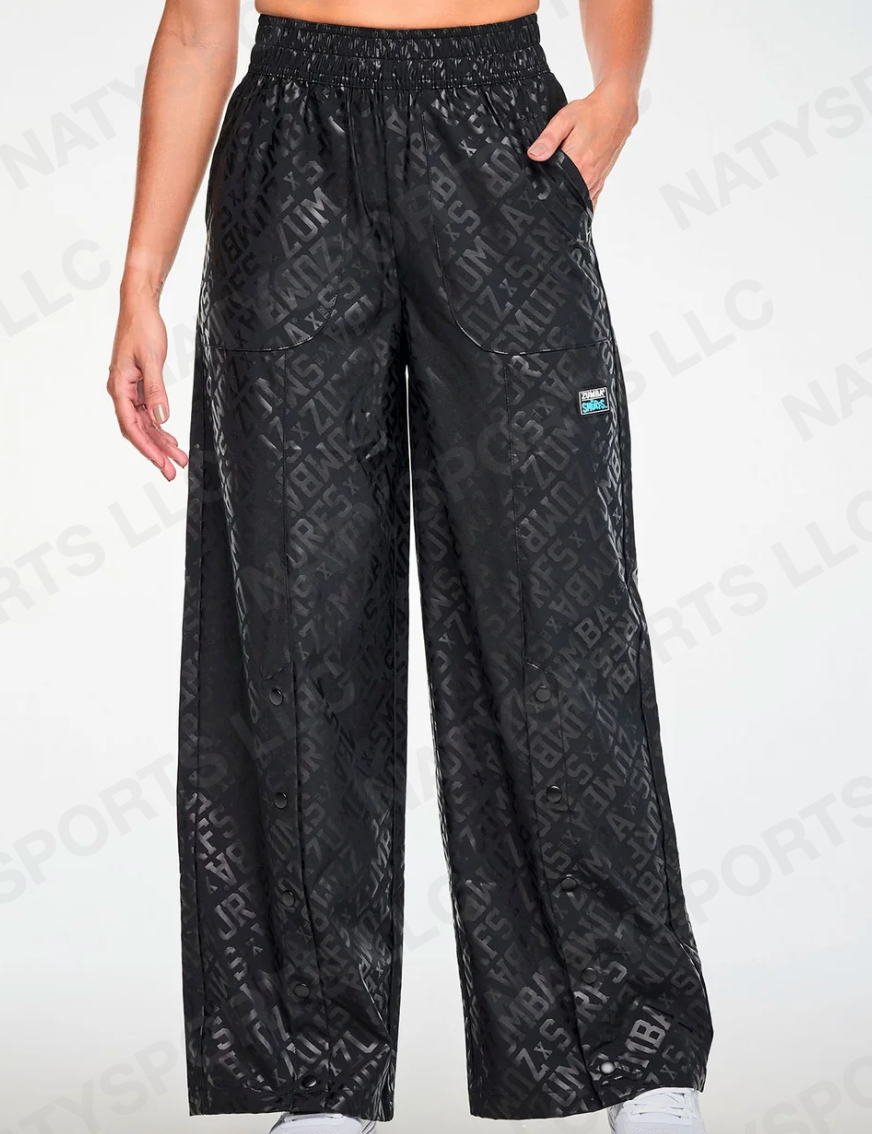 Zumba X The Smurfs Wide Leg Pants With Snaps - Bold Black Z1B000951