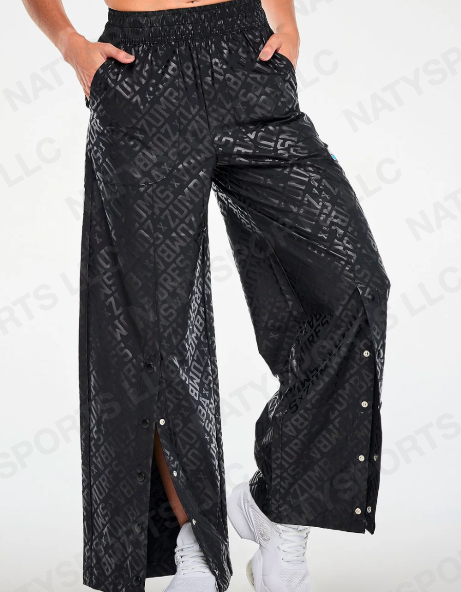 Zumba X The Smurfs Wide Leg Pants With Snaps - Bold Black Z1B000951