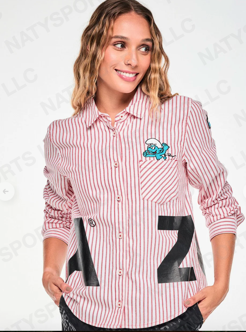 Zumba X The Smurfs Button Down -  Red Z1T001358