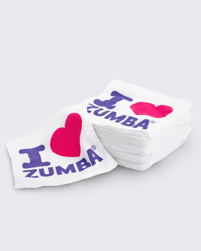 I Love Zumba Washcloths 50pk - Wear It Out White Z0A000128