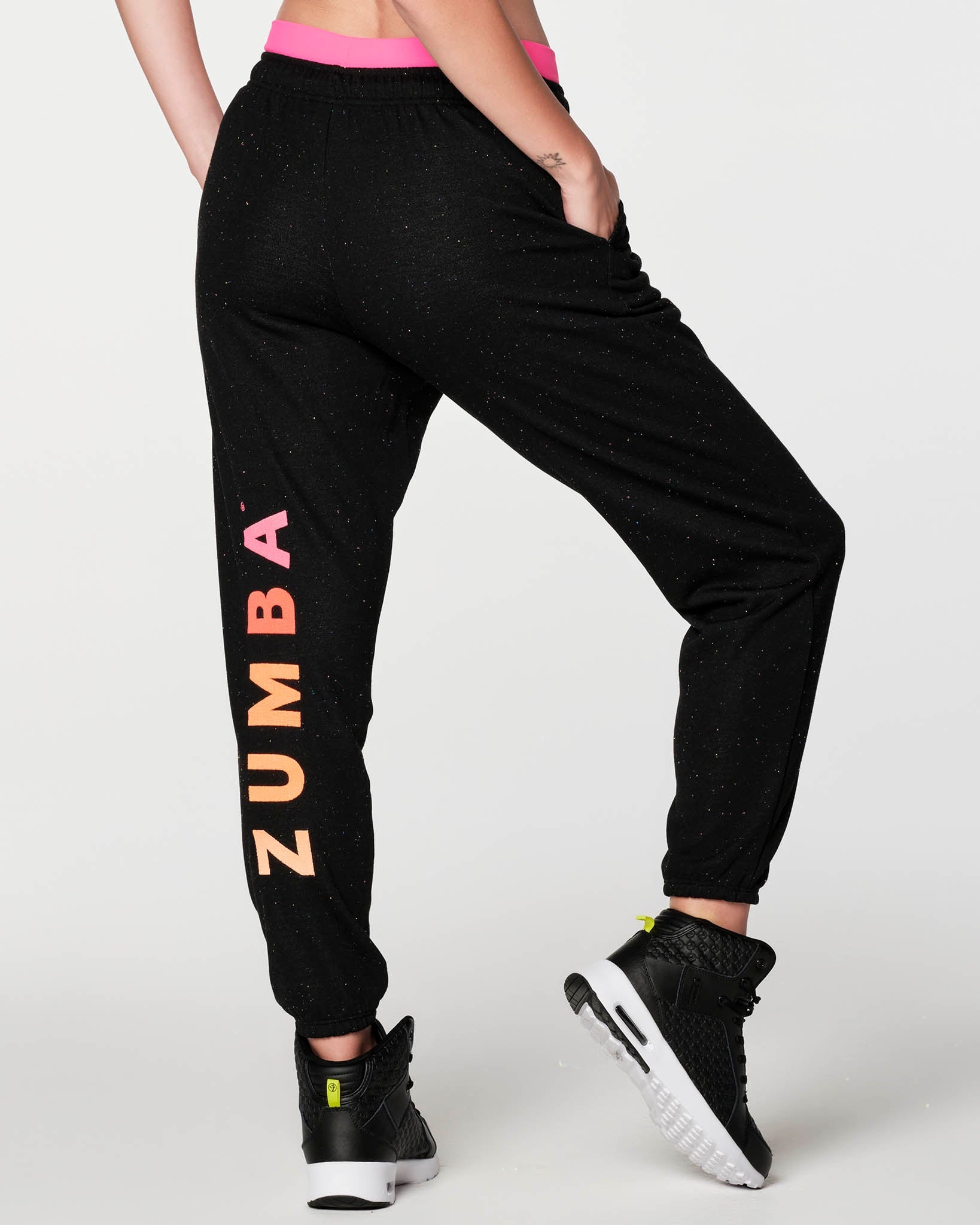 Zumba Move Double Waistband Sweatpants - Bold Black Z1B000232 – Natysports