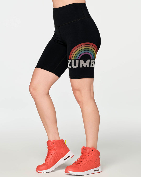 Zumba With Pride High Waisted Biker Shorts - Bold Black Z1B000235