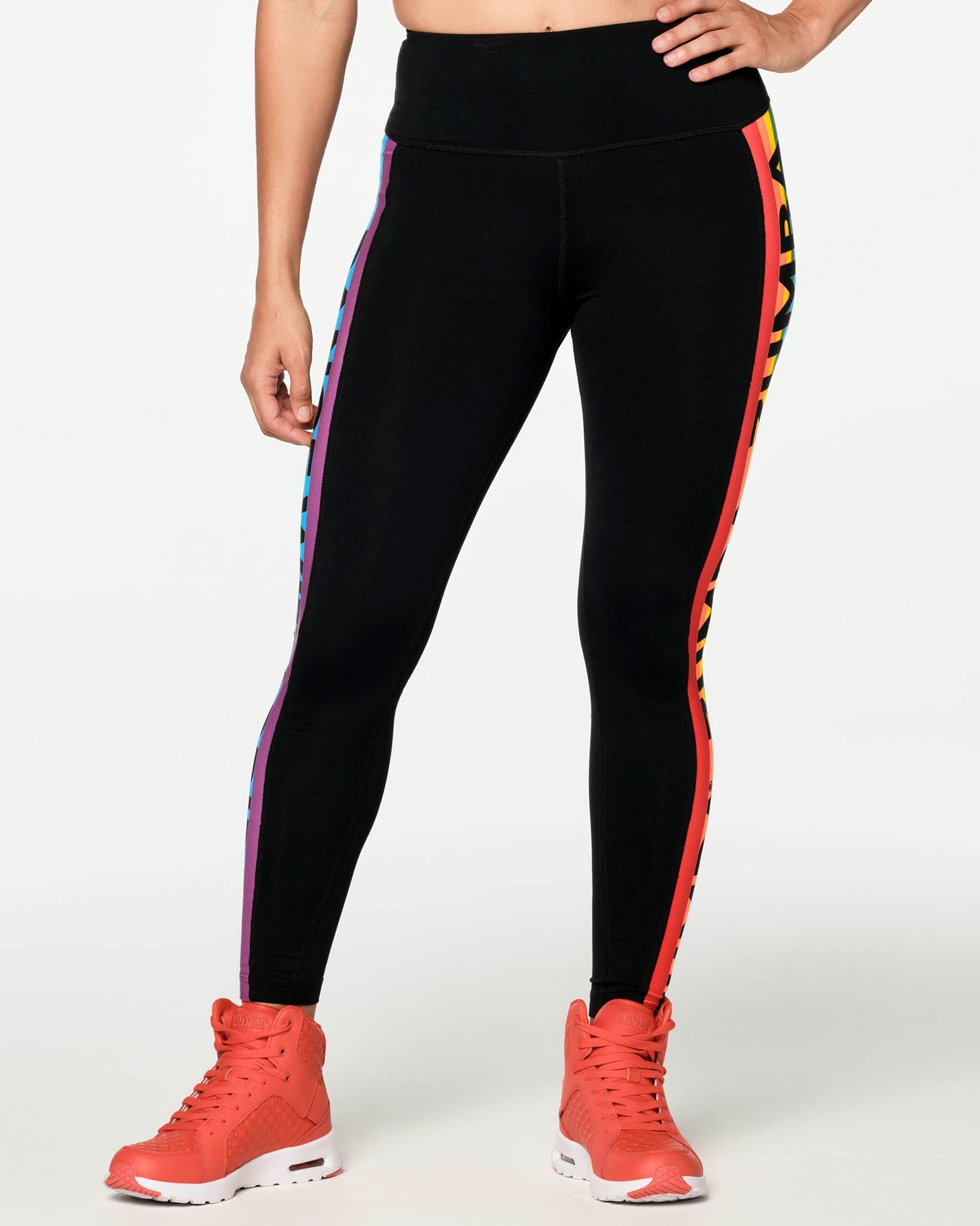 Zumba With Pride High Waisted Ankle Leggings - Bold Black 