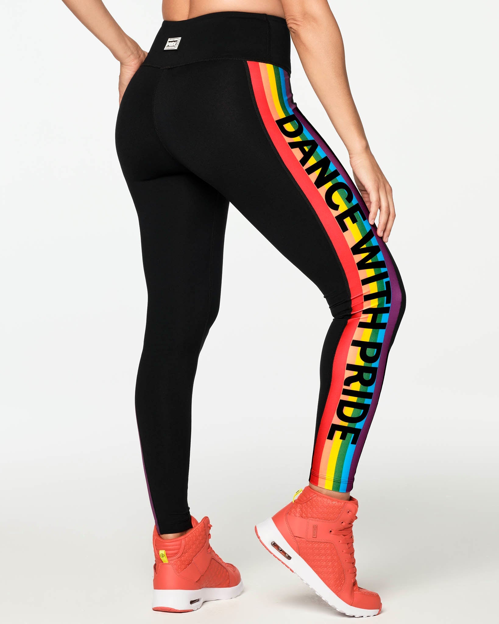 Zumba With Pride High Waisted Ankle Leggings - Bold Black 