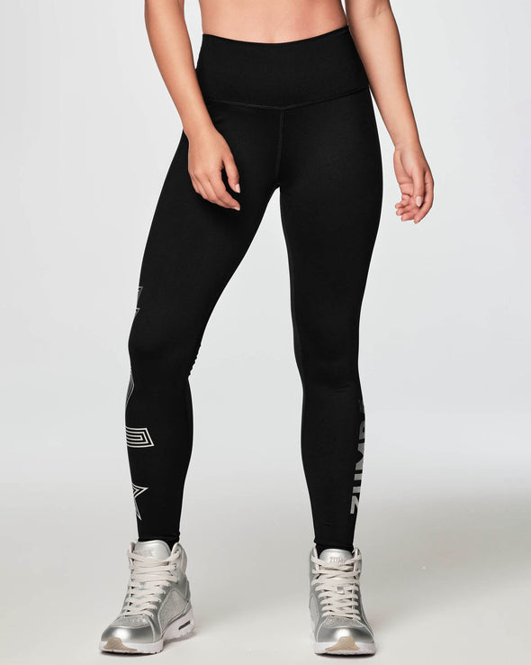 Glow With The Flow High Waisted Ankle Leggings - Bold Black / Burgundy Z1B000256