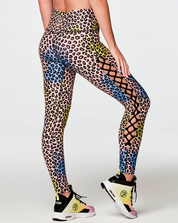 Roller Glam High Waisted Laced Up Ankle Leggings - Sunflower Z1B000257