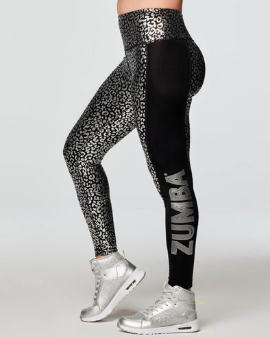 Glow With The Flow High Waisted Foil Leggings - Bold Black / Burgundy Z1B000258