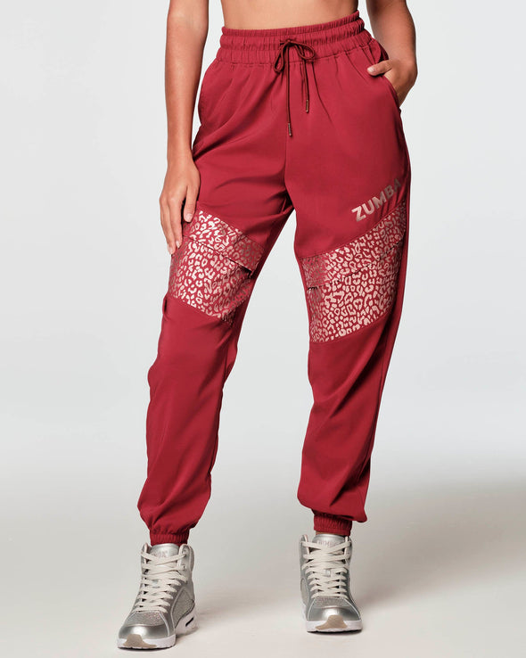 Glow With The Flow Track Pants - Bold Black / Burgundy Z1B000261