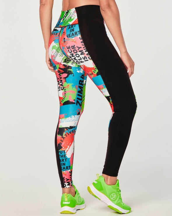 Free To Create High Waisted Ankle Leggings - Multi Z1B000271