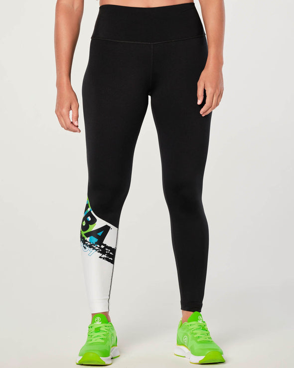 Zumba Since 2001 High Waisted Ankle Leggings - Bold Black Z1B000273