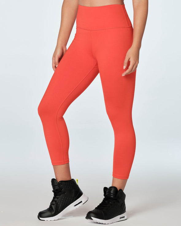 ZW Party High Waisted Crop Leggings - Cherry Red Z1B000324