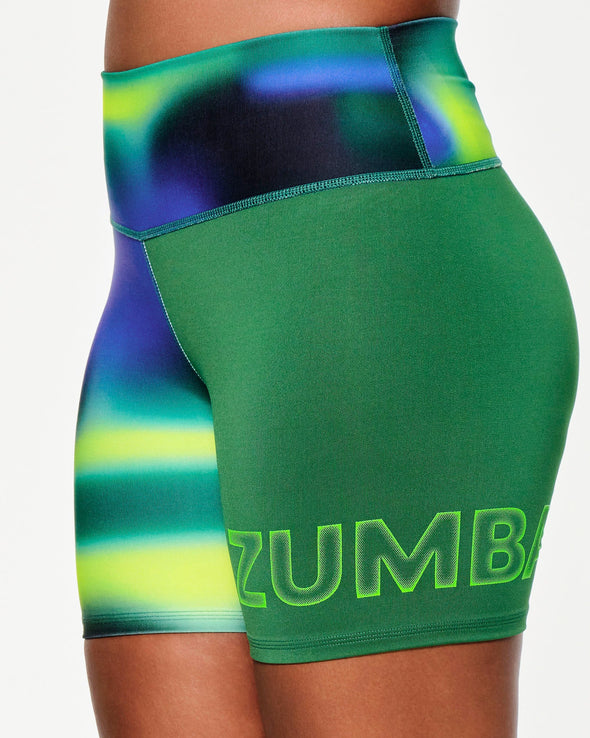 Zumba Tropidelic High Waisted Biker Shorts -  Totally Turf Z1B000368