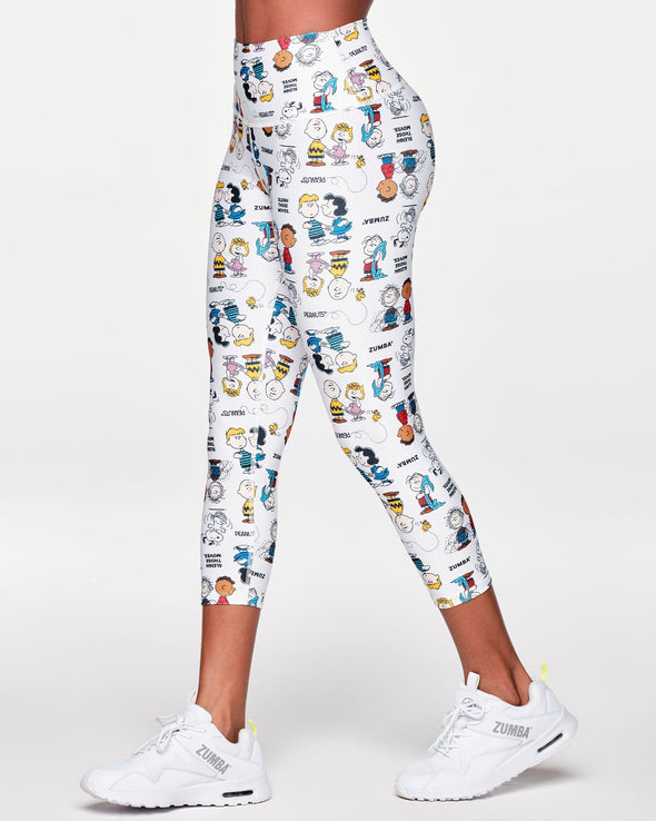 Zumba X Peanuts High Waisted Crop Leggings - Wear It Out White Z1B000391