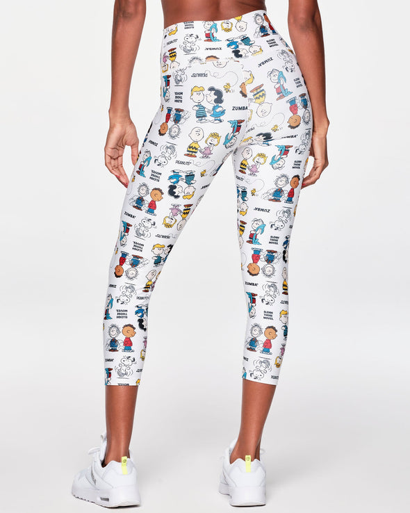 Zumba X Peanuts High Waisted Crop Leggings - Wear It Out White Z1B000391