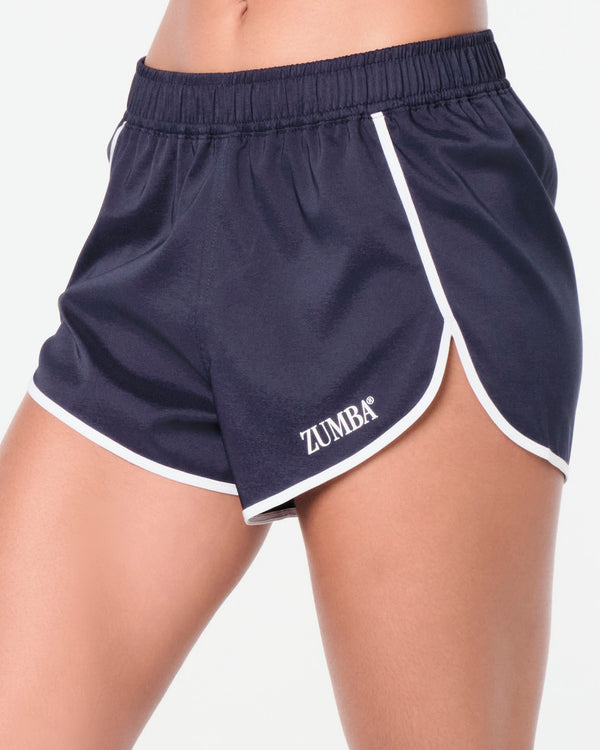 Zumba Prep Running Shorts - Let's Go Indigo / Pink Happy
