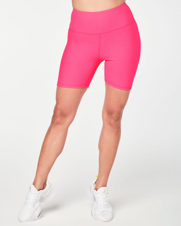 Zumba Prep High Waisted Rib Biker Shorts - Bold Black / Very Verde / Let's Go Indigo / Pink Happy Z1B000418