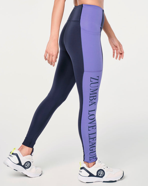 Zumba Prep High Waisted Ankle Leggings -  Bold Black / Let's Go Indigo Z1B000425